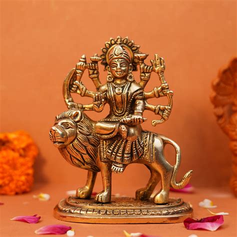 Durga Mata Pure Brass Idol 5.5 inch | 750 g – ServDharm