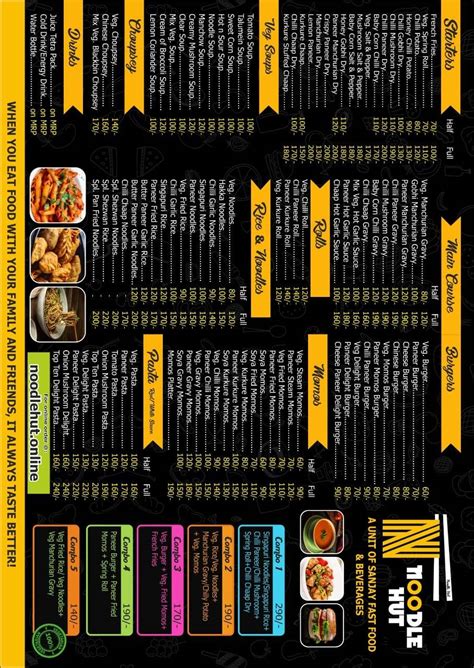 Menu at Noodle Hut & Sanjay juice bar A unit of Sanjay fastfood and ...