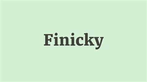 Word of the Day: Finicky