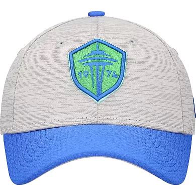 Youth New Era Gray/Blue Seattle Sounders FC Active 9FORTY Adjustable Hat