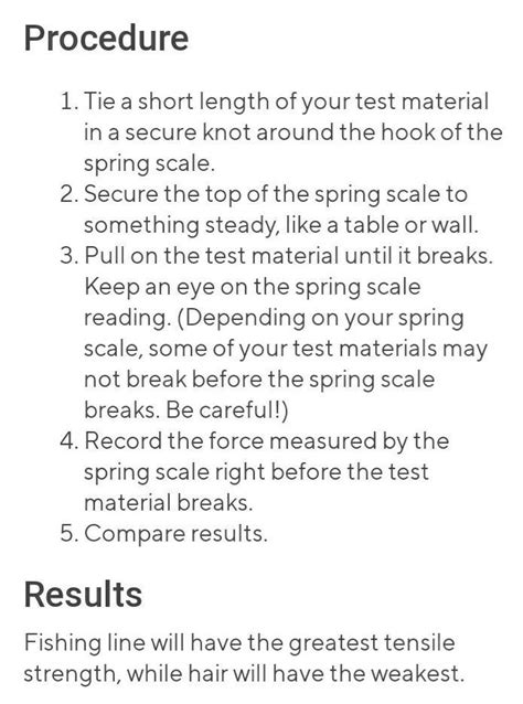 give an activity to show that metals have high tensile strength ...