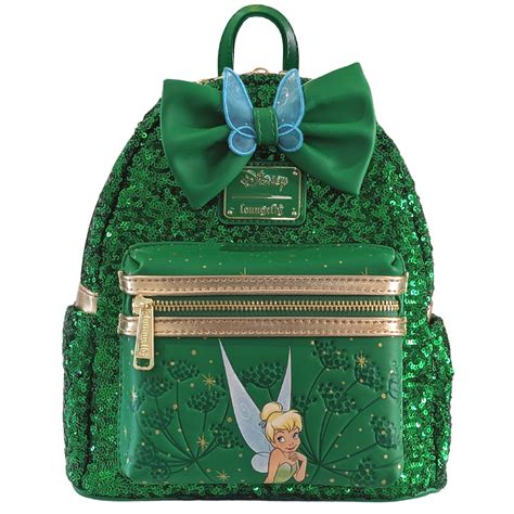 Loungefly Tinkerbell Emerald Green Sequin Mini Backpack Exclusive ...