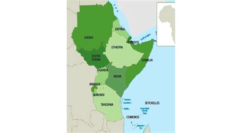 East Africa Countries Map Map Of Coastal Countries Of Africa