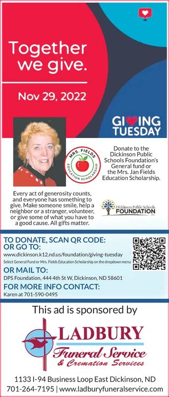 TUESDAY, NOVEMBER 22, 2022 Ad - Ladbury Funeral Service - The Dickinson ...