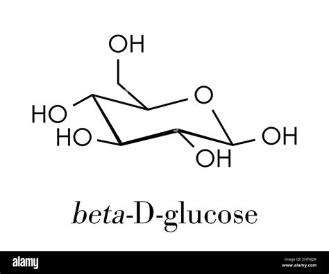 Glucose-Molekül (Dextrose, Traubenzucker) (Beta-D-Glucopyranose-Form ...