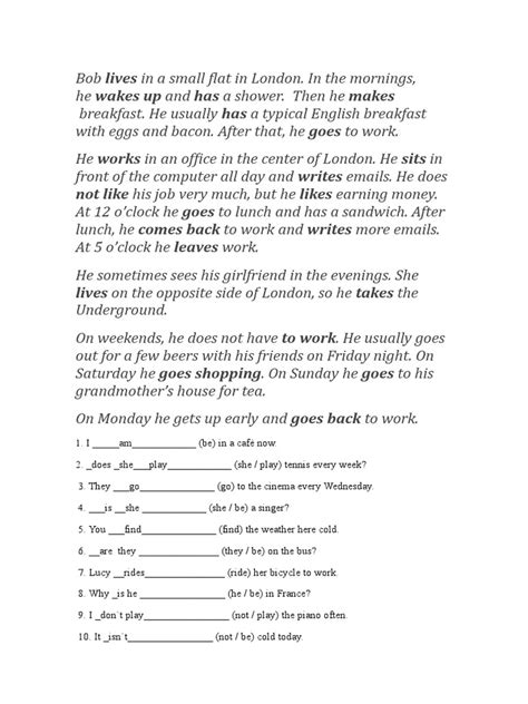 Image result for Texto Simple Present