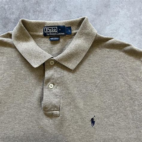 Polo Ralph Lauren Polo Shirt Beige ♻️ ABOUT THE... - Depop