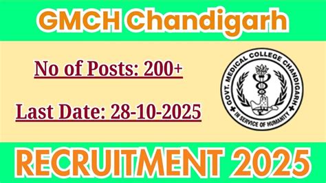 GMCH Chandigarh Recruitment 2025 Notification Out Apply Online for 294 ...