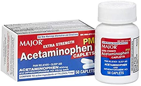 Major Extra Strength Acetaminophen PM Caplets 25 mg