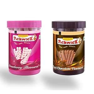 PICKWICK Chocolate & Strawberry Flavoured Wafer Rolls - Combo Pack ...