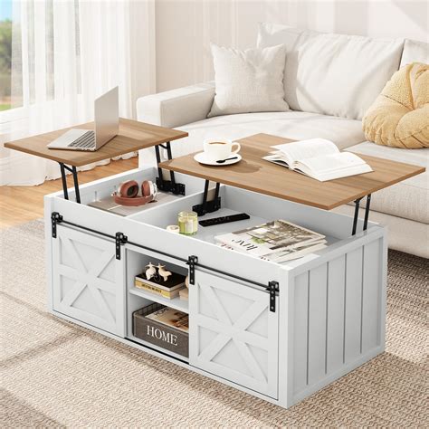 Amazon.com: YITAHOME 48" Farmhouse Lift Top Coffee Table with Sliding ...