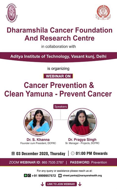 Websinar on Cancer Awareness and Revive Yamuna-Prevent Cancer - AIT ...