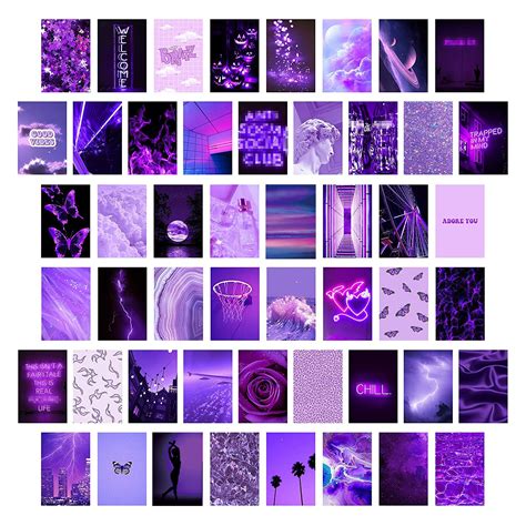 Buy WDAOcheng 50 Pcs Wall Collage Purple Aesthetic Picture Photo ...