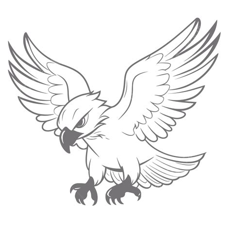 Drawing Animal Eagle Coloring Page Outline Sketch Vector, Eagle Drawing ...