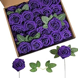 Buy Lansdowns Artificial Flower Foam Rose 25pcs Real Looking Fake Rose ...