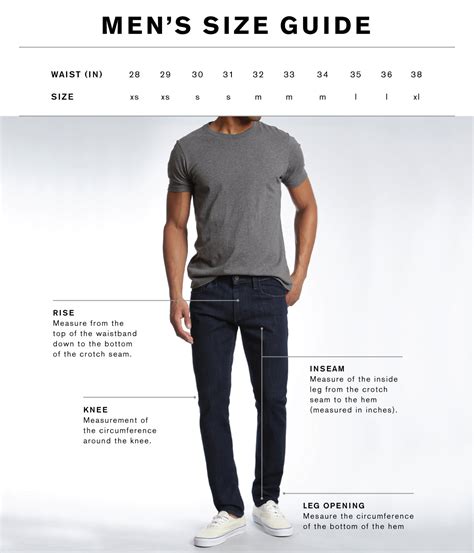 Jeans Size Chart Men : Size Chart – LOCKL