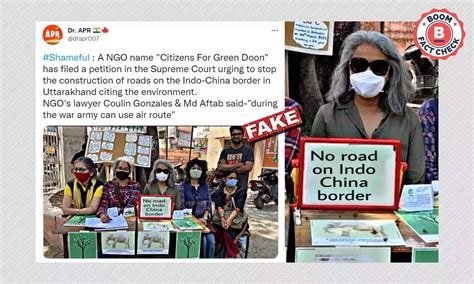 Photo Of Placard Opposing Road Construction On Indo-China Border Is ...