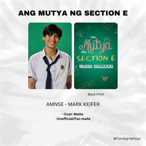 AMNSE Photocards (Ang Mutya ng Section E) Mark Keifer Watson | Shopee ...
