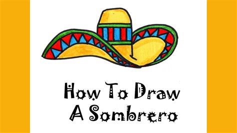 How To Draw A Sombrero For Kids Step by Step Tutorial. Guided easy ...