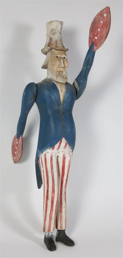 Vintage Folk Art Painted Uncle Sam Whirligig - Vintage Folk Art Painted Patriotic Uncle Sam ...