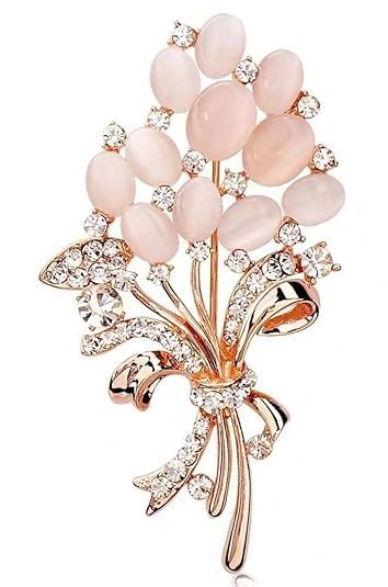 YouBella Jewellery Latest Stylish Crystal Unisex Floral Shape Brooch ...