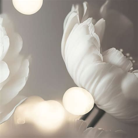 Wall Mural White flowers in a sea of lights - Treechild | wall-art.com