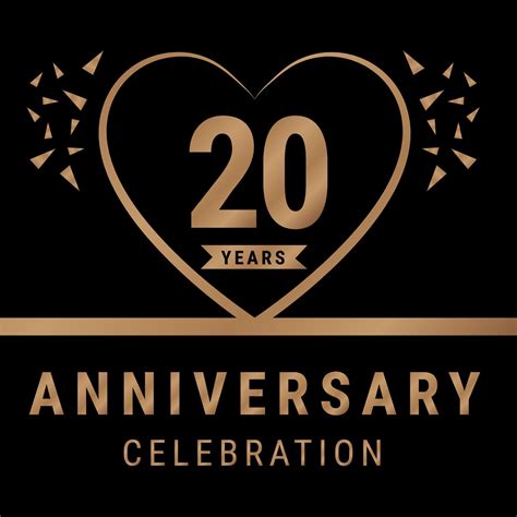 20 years anniversary celebration logotype. anniversary logo with golden ...