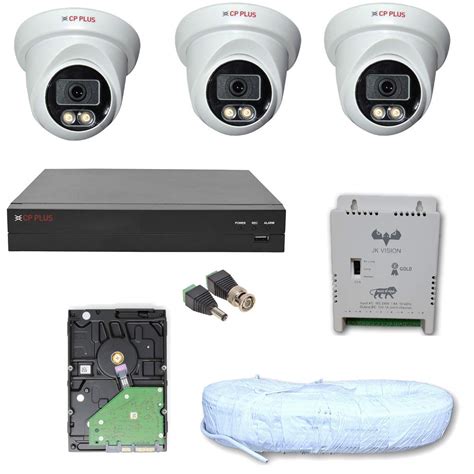 JK Vision CP Plus 2.4 MP Color CCTV Camera Full Set for Home Colorful ...