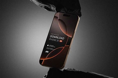 iPhone 16 Pro Mockup on Rock