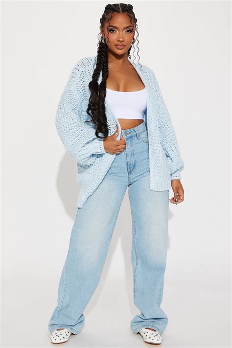 Izzy Chunky Knit Cardigan - Light Blue | Fashion Nova