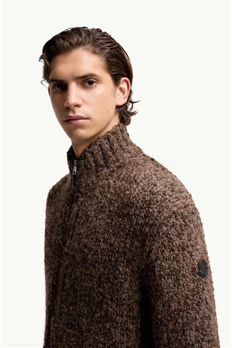 Brown Wool & Alpaca Zip-Up Cardigan - Sweaters & Cardigans for Men ...