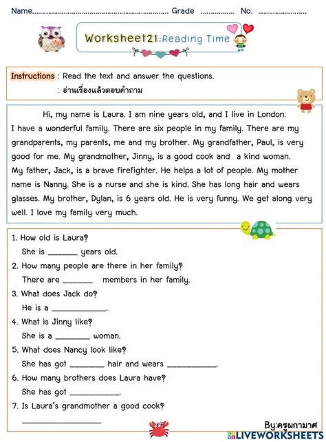 Time Reading Comprehension Worksheet 的图像结果
