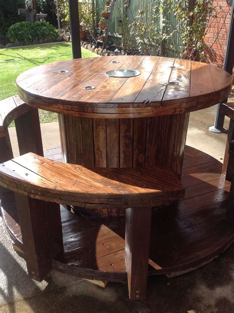 Our cable table | Spool tables, Wooden cable spools, Wooden spool projects