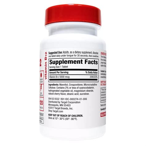 Vitamin B-12, 5000 mcg Quick Dissolve Tablets Cherry Flavor - 120 Count ...