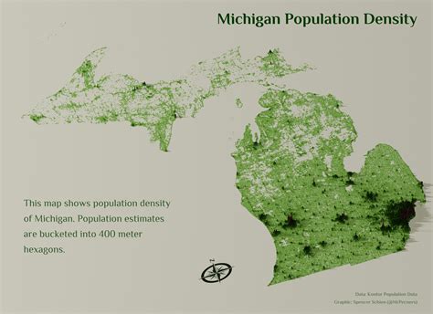 Michigan Population Density Map Map: Detroit Population Density 1990