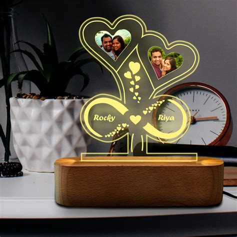 LED Heart Lamp with personalized Name and Photos Perfect Gift for Anni ...