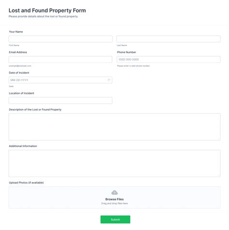 Lost and Found Property Form Template | Jotform