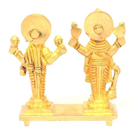 BRASS VISHNU LAKSHMI STANDING ON BASE