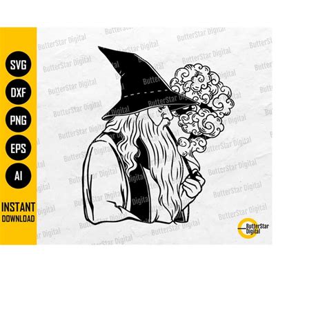 Smoking Wizard SVG | Smoking Pipe SVG | Tobacco SVG | Smoke | Inspire ...