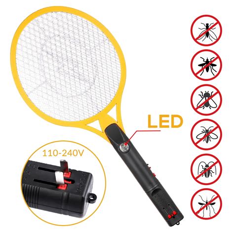 Buy Rechargeable Fly Swatter Racket Handheld Bug Zapper with LED Light ...