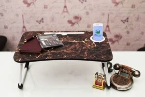 HRC COMPANY Black Marble Wood Portable Laptop Table Price in India ...