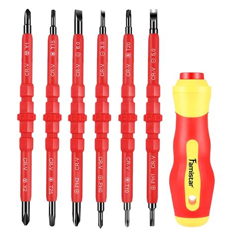 Magnetic Screwdriver Set,Famistar Insulated Interchangeable 14pcs ...