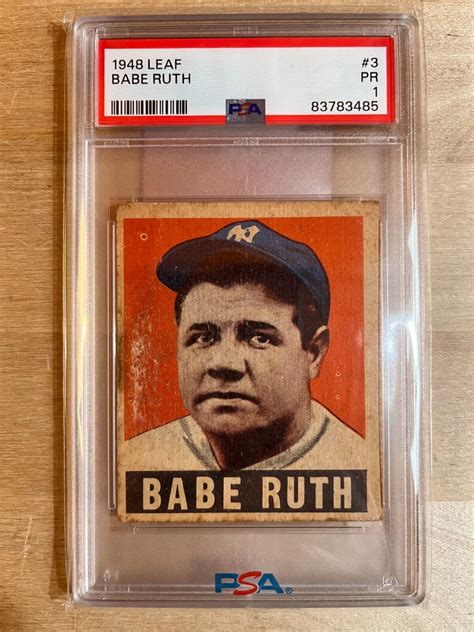 1948 Babe Ruth #3, Leaf Baseball Trading Card, Yankees, Hall of Fame ...