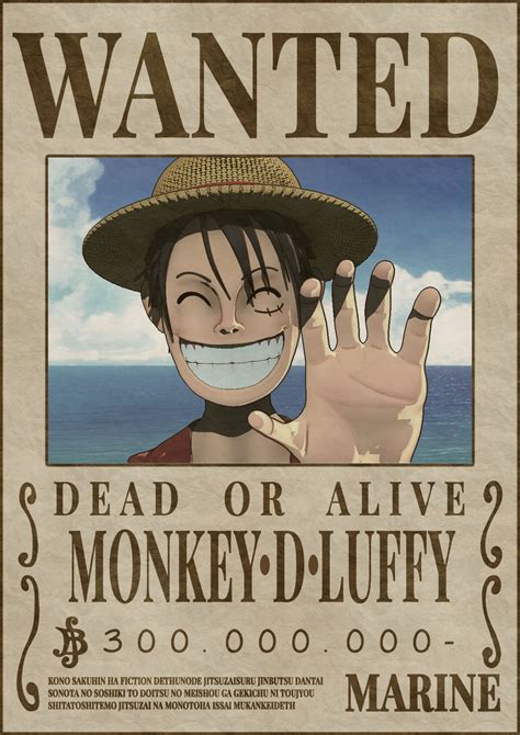 One Piece Luffy Wanted Poster