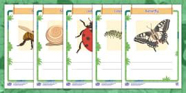 Minibeast Writing Templates (teacher made) - Twinkl