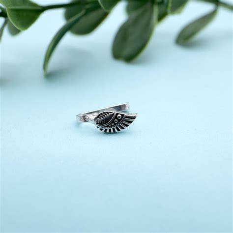 German Silver Oxidised Leaf Clip On Nosepin - German Silver Nose Pins