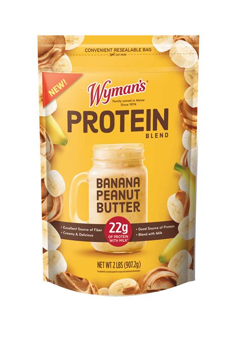 Wyman's Protein Blend Banana Peanut Butter 2lb Frozen Smoothie Mix with ...