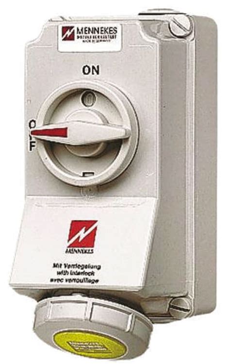 7010A MENNEKES | MENNEKES Switchable IP44 Industrial Interlock Socket ...
