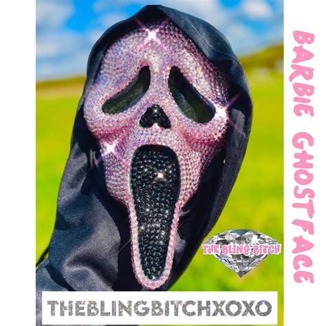 Ghostface Bling Crystal Rhinestone Scream Mask Pink - Etsy Denmark
