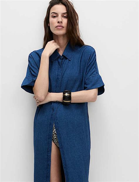 Buy Linen Rich Collared Midi Shirt Dress at Marks & Spencer
